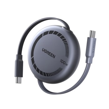 UGREEN Cable Type-C to Type-C Retractable 5A/100W, 1M, Black | L531
