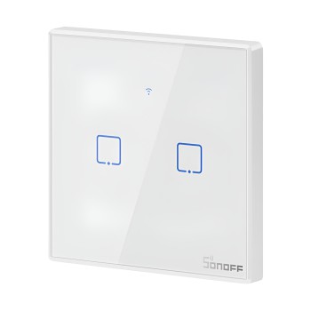Sonoff Wi-Fi Smart Touch Wall Switch TX Series 2-Gang (Neutral Wire), White