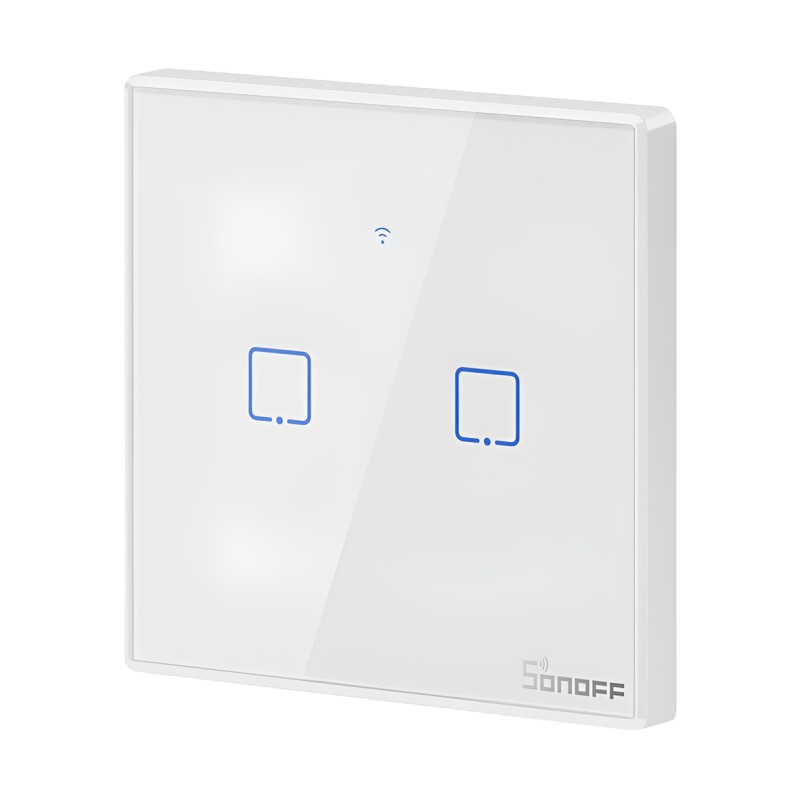 Sonoff Wi-Fi Smart Touch Wall Switch TX Series 2-Gang (Neutral Wire), White
