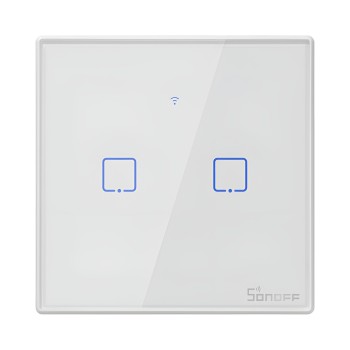 Sonoff Wi-Fi Smart Touch Wall Switch TX Series 2-Gang (Neutral Wire), White
