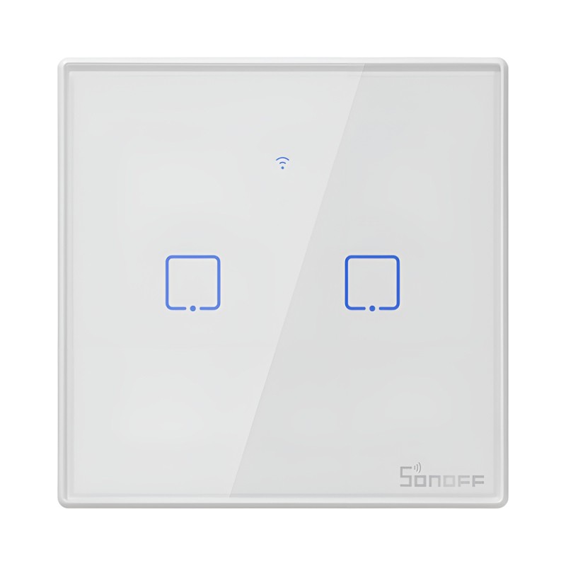 Sonoff Wi-Fi Smart Touch Wall Switch TX Series 2-Gang (Neutral Wire), White
