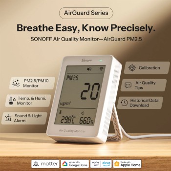 Sonoff Matter Over Wi-Fi Air Quality Monitor AirGuard PM2.5 / PM10 (SAWF-07P)