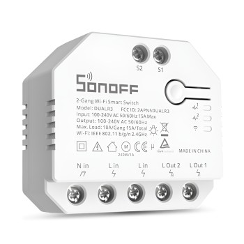 Sonoff Wi-Fi 2-Gang Smart Switch DUALR3 with Power Metering (Neutral Wire)
