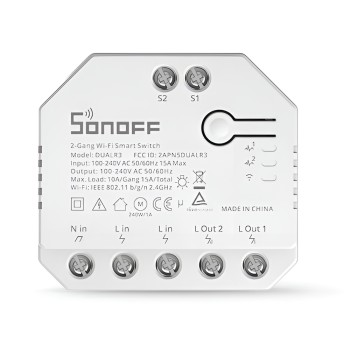 Sonoff Wi-Fi 2-Gang Smart Switch DUALR3 with Power Metering (Neutral Wire)