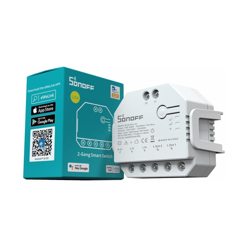 Sonoff Wi-Fi 2-Gang Smart Switch DUALR3 Lite