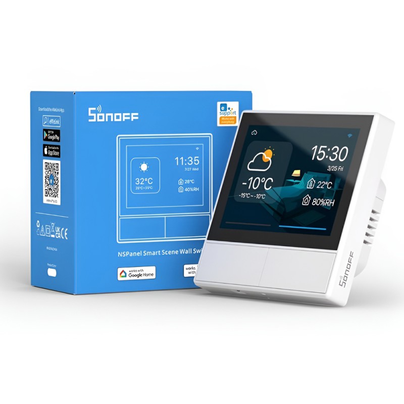 Sonoff Wi-Fi Dual-Channel Smart Scene Wall Switch NSPanel (Neutral Wire), White