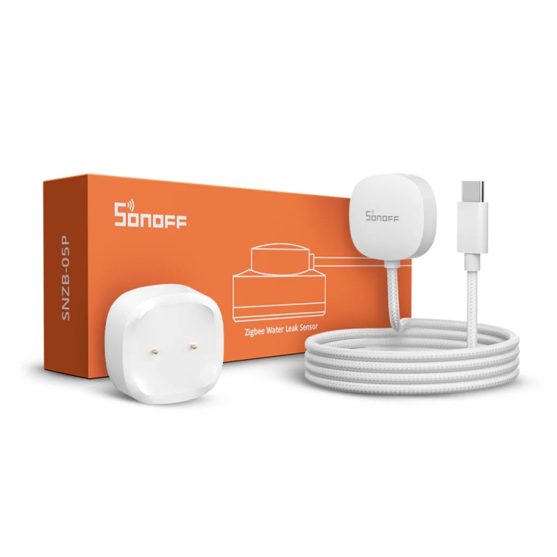 Sonoff Zigbee Water Leak Sensor SNZB-05P with Cables 2m WLDC200