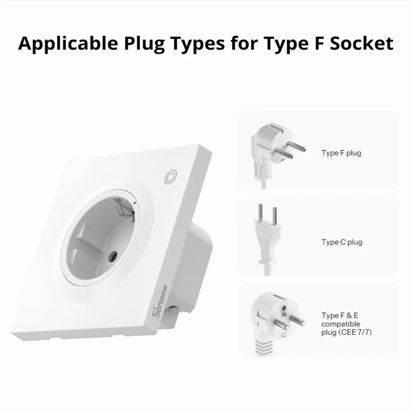 Sonoff Matter Over Wi-Fi Orb Wall Socket (WS01TPF-E), White