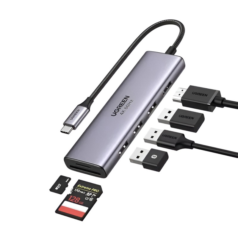 UGREEN HUB 4in1 Type-C 3.0 to 4*USB-A 3.0, up to 5Gpbs CM219, Grey UGREEN HUB 4in1 Type-C 3.0 to 4*USB-A 3.0, up to 5Gpbs CM219, Grey