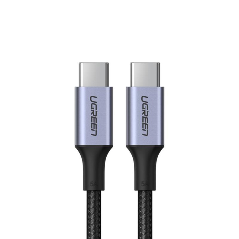 UGREEN Cable Type-C 2.0 to Type-C 2.0 5A 100W 1M Aluminum Braided US316, Black