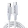 UGREEN Cable Type-C to Lightning MFI, 3A, 1M, Shell Braided, US304, Silver