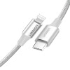 UGREEN Cable Type-C to Lightning MFI, 3A, 1,5M, Shell Braided, US304, Silver