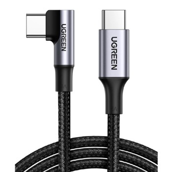 UGREEN Cable Type-C 3.0 to 90° Type-C 3.0 3A 100W 2M US334, Black