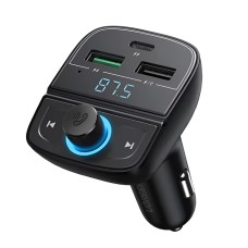 UGREEN FM Bluetooth Transmitter V5.0 + Car Charger 1*USB-A 3.0 QC3.0 + 1*Type-A 2.0 + 1*USB-C PD + TF Slot CD229, Black