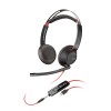 Poly Blackwire 5220 Stereo USB-C Headset +3.5mmPlug +USB-C/A Adapter (207586-201/207576-201)