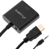Lanberg Adapter HDMI (M) to VGA (F) + mini jack3,5mm (F) 20cm, Black