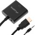 Lanberg Adapter HDMI (M) to VGA (F) + mini jack3,5mm (F) 20cm, Black