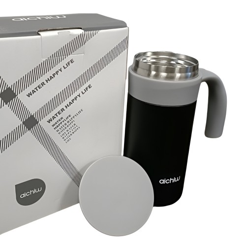 Aichiw Thermos Mug with infuse system AI-DS13 400 ML, Black