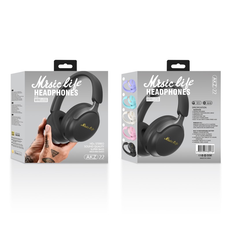 Musen Wireless Headphones over ear AKZ-22, Purple