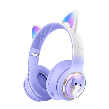 Musen Wireless Kids Headphones on ear AKZ-60 (Cat), Purple