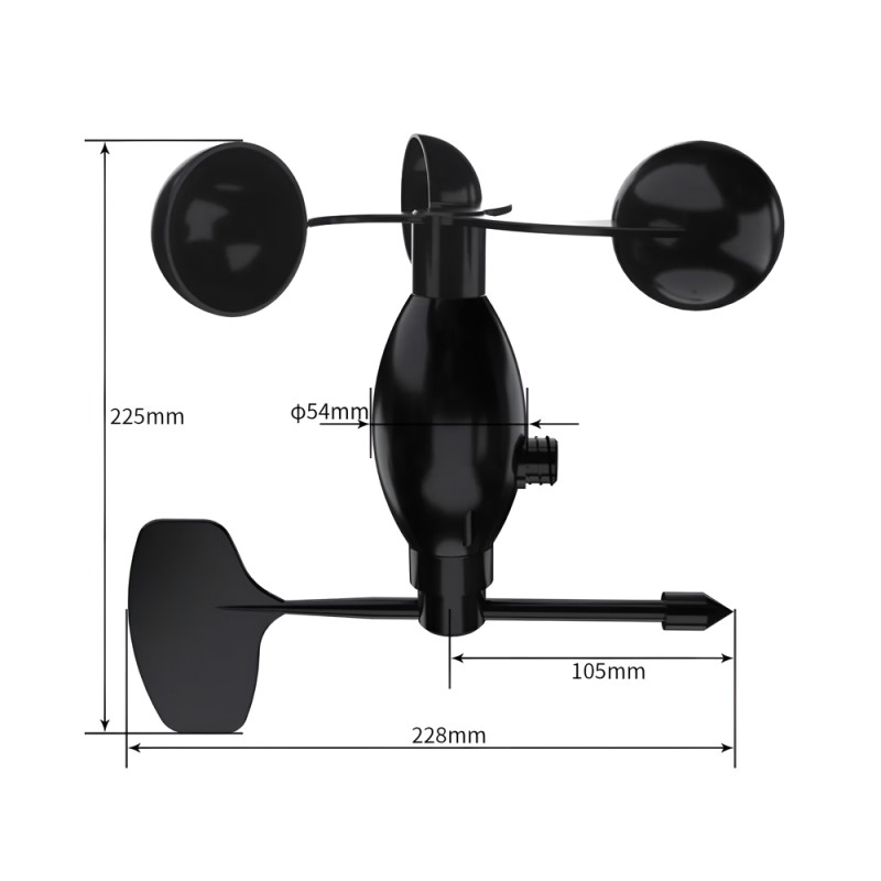 Wind Speed Direction Sensor BGT-FSX2, RS485 Modbud, 12-24V