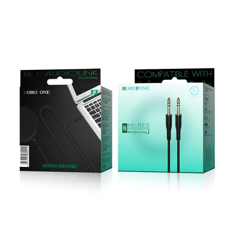 Borofone Cable Audio 3.5 to 3.5 BL1 Audiolink, TPE (L=1M), Black