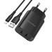 Borofone Wall Charger with Сable USB to Lightning BN2 2xUSB 2.1A, Black	