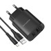 Borofone Wall Charger with Сable USB to Lightning BN2 2xUSB 2.1A, Black	
