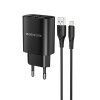 Borofone Wall Charger with Сable USB to Micro-USB 2xUSB 2.1A, Black	