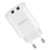Borofone Wall Charger with Сable USB to Micro-USB 2xUSB 2.1A, White	