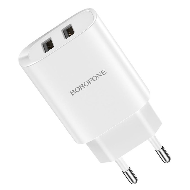 Borofone Wall Charger with Сable USB to Micro-USB 2xUSB 2.1A, White	