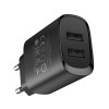 Borofone Wall Charger with Сable USB to Type-C 2xUSB 2.1A BN2 (EU), Black