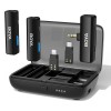 Boya Wireless Microphone 2in1 2.4G Dual-Channel with 3.5 Plug,Type-C Plug, Lightning Plug (BOYALINK), Black