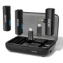 Boya Wireless Microphone 2in1 2.4G Dual-Channel with 3.5 Plug,Type-C Plug, Lightning Plug (BOYALINK), Black