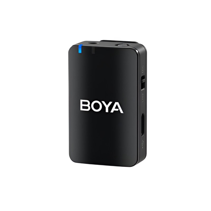 Boya Wireless Microphone 3-in-1 with Onboard Recording (BOYAMIC), 3 Audio Adapter, Lavaier Included, Black