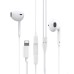 Borofone Earphones Lightning with Mic Original Series BM32, White