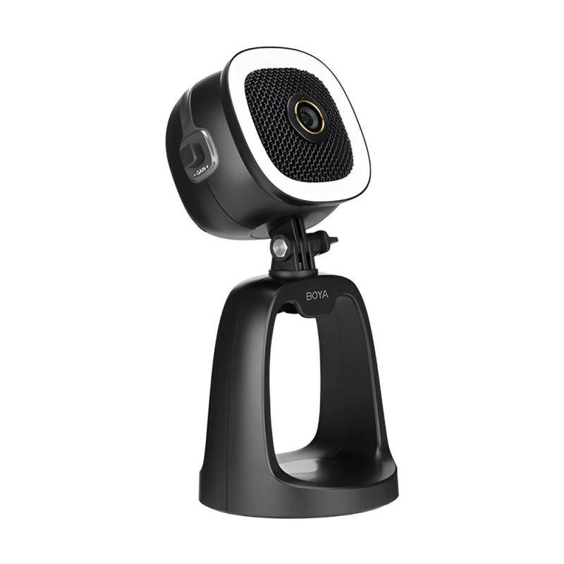Boya All-in-one USB Microphone with LED Ring Light, 4K Camera (BY-CM6B), USB A to C (1.2m), Black