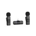 Boya Wireless Microphone Ultracompact 2.4GHz Dual-Channel System (BY-V2), Lightning Jack, Black