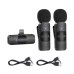 Boya Wireless Microphone Ultracompact 2.4GHz Dual-Channel System (BY-V2), Lightning Jack, Black