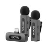 Boya Ultracompact 2.4GHz Dual-Channel Wireless Microphone System (BY-V30), Type-C Jack, Black