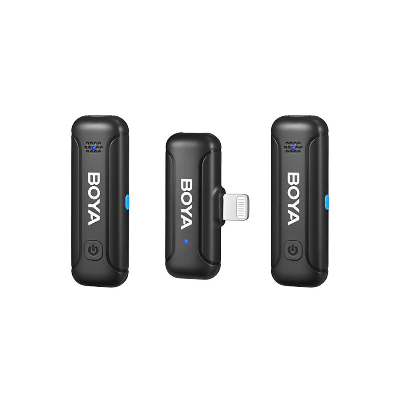 Boya Wireless Microphone 2.4GHz Dual-Channel with Charging Case (BY-WM3T-D2), Lightning Jack, Black