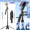 Tripod Auto Face Tracking AI 360 Removable Design With Remote Controller Selfie C12, 1,8m, Black