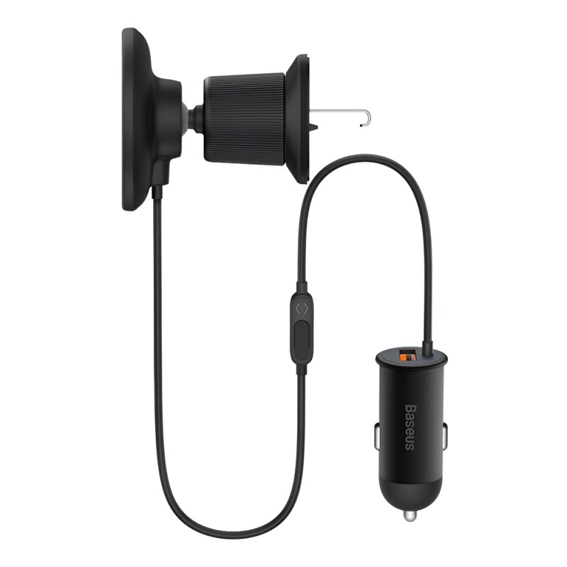 Baseus Wireless Car Mount 40W QI 15W, USB-A 25W Claw Edition Cluster, Black