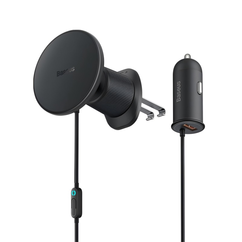 Baseus Wireless Car Mount 40W QI 15W, USB-A 25W Claw Edition Cluster, Black