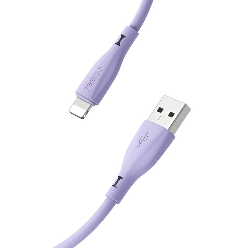 Yesido Cable Liquid Silicone Series USB-A to Lightning 18W 1m, Purple