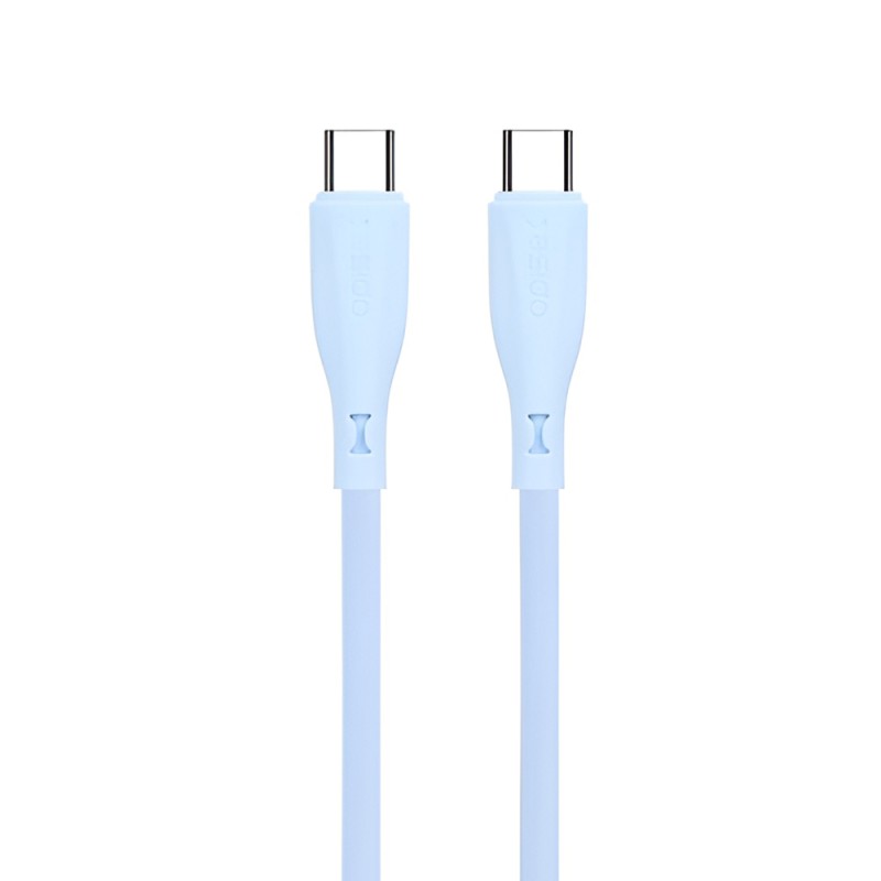 Yesido Cable Liquid Silicone Series Type-C to Type-C 60W 1m, Blue 