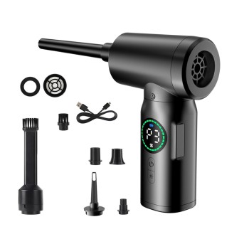 Cordless Air Duster for PC Cleaning with 8 nozzle, Two Speeds, 50000rpm