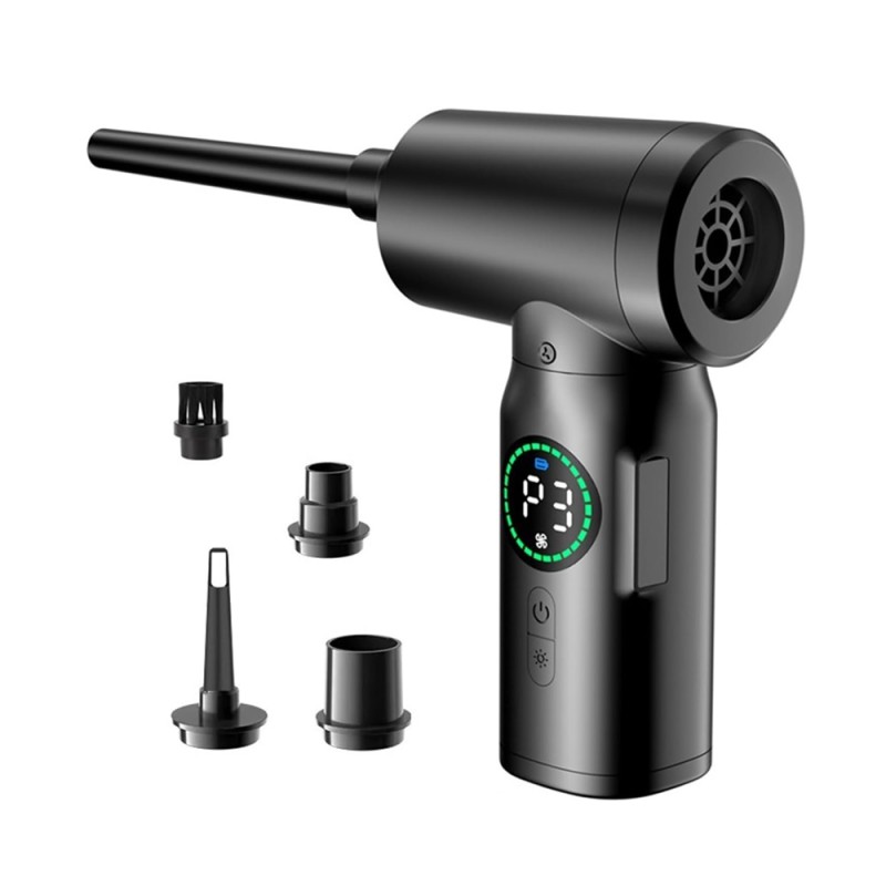 Cordless Air Duster for PC Cleaning with 8 nozzle, Two Speeds, 50000rpm