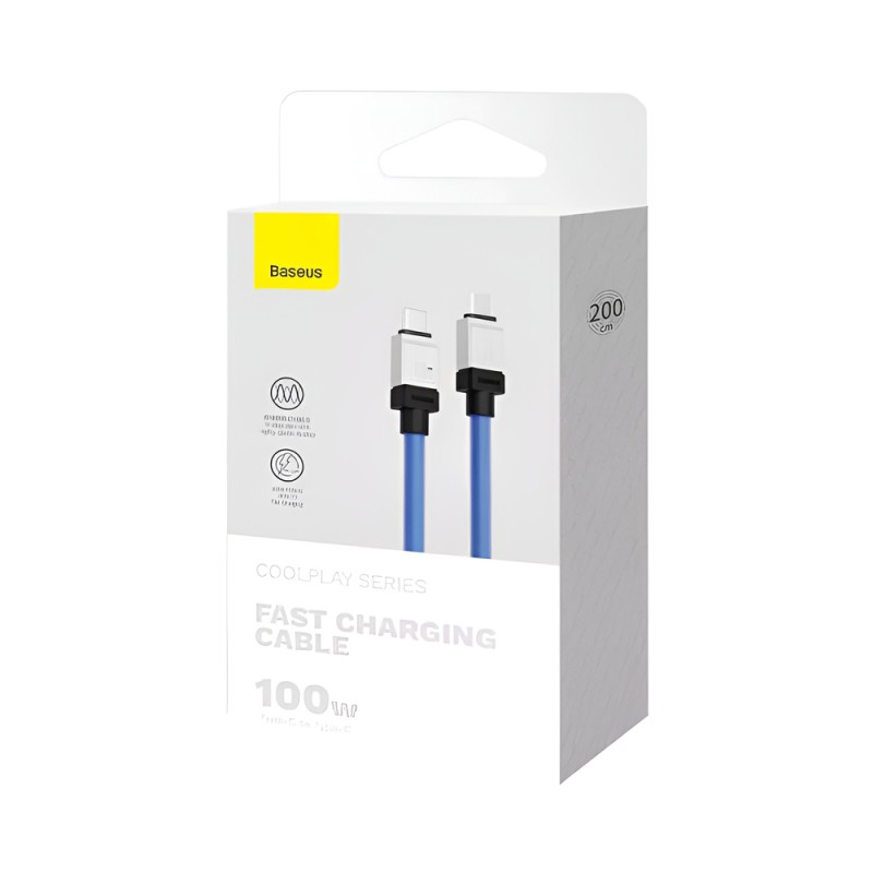 Baseus Cable CoolPlay Series Type-C to Type-C 5A 100W 2m, Blue