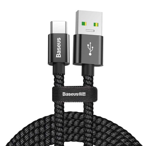 Baseus Cable USB to Type-C Double Fast Charging 5A 1m, Black